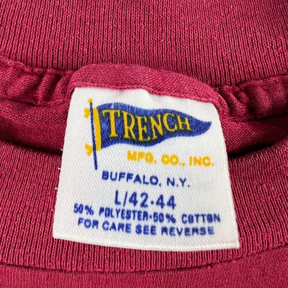 VTG 90s Trench Washington Redskins Shirt Fits Small Red Single Stitch Tag Large - Picture 9 of 15